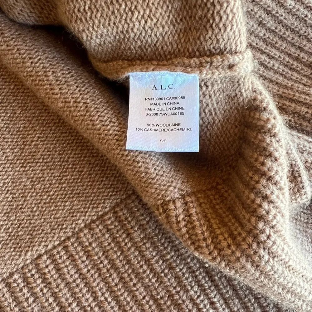 A.L.C. Tan Button-Up Women's wool Cardigan - Picture 5 of 6